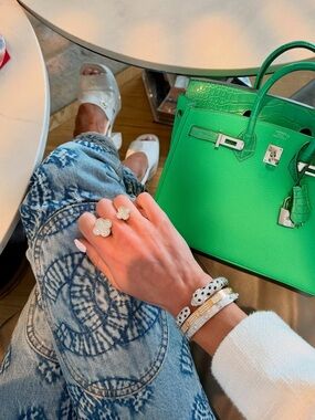Chanel Light Blue High-Rise Logo-Print Jeans